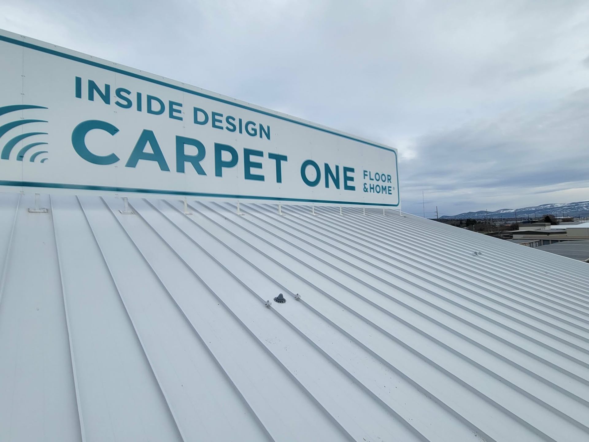 Commercial metal roofing project at Carpet One in Wenatchee